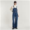 G-Star per donna. D25305-D536-G804 Salopette con cerniera blu a gamba dritta, Casual, Cotone, Denim