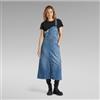 G-Star per donna. D24351-D536-G326 Salopette midi blu, Casual, Cotone, Denim