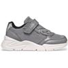 GEOX unisex per bambino. J46M2C 0ASAJ Scarpe da ginnastica Loftus grigie, Basso, Velcro, Casual, Sportivo, Grigio, Multisport, moda per bamb