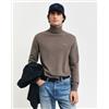 Gant per uomo. [8060070] Maglione dolcevita verde in cotone e lana, Marrone, Casual