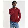 Gant per uomo. [87211] Maglione in finissima lana di pecora con girocollo bordeaux, Casual
