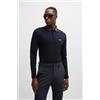 BOSS per uomo. [50525153] Polo Plisy 2 blu scuro, Casual, Cotone, Manica lunga, Navy