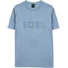 BOSS per uomo. [50535170] T-shirt blu con logo grande, Casual, Cotone, Manica corta