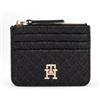 Tommy Hilfiger per donna. AW0AW16920 Portacarte nero a bassorilievo, Casual, Poliuretano