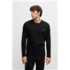 BOSS per uomo. 50535870 Maglietta nera a nido d'ape, Nero, Homewear, Cotone, Manica lunga