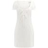 Guess per donna. W5GK41WH5L2 Abito bianco Isabeau, Casual, Lino, Manica corta