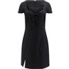 Guess per donna. W5GK41WH5L2 Abito con fiocchi neri, Nero, Casual, Lino, Manica corta