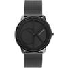 Calvin Klein per uomo. [25200028] Orologio iconico in maglia nera, Nero, Casual, Braccialetto, Acciaio inossidabile