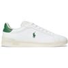Polo Ralph Lauren per uomo. [809960929001] Sneaker Heritage Court II in pelle nappa bianca, Bianco, Basso, Stringhe, Casual