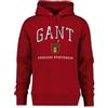Gant per uomo. 2044004 Felpa con cappuccio rossa, Rosso, Casual, Cotone