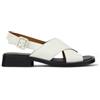 Camper per donna. [K201600-004] Sandali Dana in pelle bianca, Bianco, Basso, Fibbia, Casual
