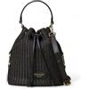 Twinset per donna. [251TB7381] Borsa a sacco "Grace" effetto paglia nera, Nero, Casual, Poliestere