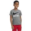 Nike unisex per bambino. 8U9461 T-shirt Swoosh JDI grigia, Casual, Grigio, Cotone, Manica corta, moda per bambini