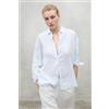 ECOALF per donna. [MCWGASRDARIS0709S25-836] Camicia blu Daria, Bianco, Casual, Lino, Manica lunga, Sostenibile