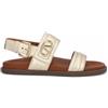 Alpe per donna. 544661 Sandali in pelle dorata Isabela, Oro, Basso, Fibbia, Casual