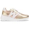 Wonders per donna. E-6760 Sneakers Kyoto in pelle dorata, Oro, 1 a 3 cm, Stringhe, Casual