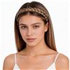 BOBIYA Fascia per capelli sintetici intrecciati treccia intrecciata con denti fascia per capelli accessori per donne ragazza (biondo caramello)