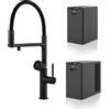 GESSI miscelatore rubinetto da cucina 60722 299 Matt Black VITA Collection con unità CALDO e FREDDO - 60722-299+60806+60802