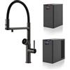 GESSI miscelatore rubinetto da cucina 60722 707 Black Metal Brushed VITA Collection con unità CALDO e FREDDO - 60722-707+60806+60802