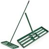 COSTWAY Rastrello Livellatore per Prato, Attrezzo per la Livellatura del Prato con Manico Ergonomico, Livellatrice per Giardino, Cortile, Campo da Golf, Fattoria e Pascolo (Verde 75 x 25 cm)