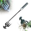 Generico Zappe da Giardino per Diserbo, Sarchiatore Manuale con Manico, Attrezzi per Diserbo, Earchiatore per Erbacce Professionale, Estirpatore Erbacce orto, Estirpatore Erbacce Manuale (Argento 27CM)