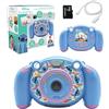 Lexibook, Disney Stitch, fotocamera digitale 4 in 1 per bambini con funzioni foto, video, audio e gioco, scheda SD da 32 GB inclusa, blu, DJ080D
