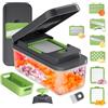 Ibergrif M524-7 Affetta Verdure 7 in 1, Taglia Verdure Manuale Multifunzionale con Contenitore, Mandolina Cucina per Cubetti, Verdure e Frutta, Lavabile in Lavastoviglie