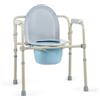 VONOYA Comoda WC Portatile Sedia Comoda WC Pieghevole Leggero 4 in 1 Sedia da Comodo Regolabile Sgabello Doccia Bagno Rialzo WC Water per Disabilità Anziani e Altri Capacità Fino a 136 kg