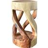 FaHome Sgabello rotondo in legno di suar massiccio, 50 x 28 x 28 cm, tavolino da caffè realizzato a mano