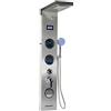 HUOLE LED Colonna Doccia Idromassaggio Pannello Doccia Set con Miscelatore da Massaggi, Soffione Fisso, Doccetta e Bocca Vasca per Bagno-20 * 6,5 * 123,5 cm (acciaio inossidabile)