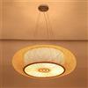 Lfoute Lampada A Sospensione Bambù Retrò Lampada Da Soffitto E27 Rattan Naturale Paralume in Tessuto Vintage Plafoniera Legno Per Sala Da Pranzo Camera Da Letto Ristorante Sala Da Tè Cafe Lampadario,B,60cm