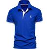 GEBIN Slim Fit Polo Uomo Manica Corta Reticolo Polo Uomo Manica Lunga Basic Golf Casual T-Shirt (XL,Blu)