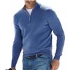 Cicano Maglione invernale caldo da uomo, lavorato a maglia, con cerniera, pullover in cashmere per lavoro, Blu, M