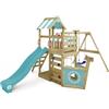Wickey Gioco da giardino WICKEY SeaFlyer con altalena e scivolo, struttura da esterno per bambini con sabbiera, scaletta e accessori da gioco (blu pastello)