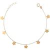 MILOR Bracciale con ciondoli a stelle in Oro 9Kt - Braccialetto ipoallergenico con chiusura a moschettone - Gioielli donna made in Italy - Regalo per compleanni, anniversari, festa della mamma