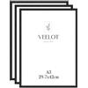 Veelot® 3x Cornice Foto DIN A3 29,7x42cm,Alluminio,Nero,Cornice 30x42 Grande per Foto,Disegni per Bambini,Diplomi e Poster,Camera da Letto e Casa,Solo per Espositore a Parete