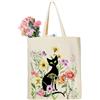 Ysound Borsa in cotone stampato Tote Bag Aestetica con sacchetto per gatti 35x42x8 cm - Regalo per donne fidanzate e madri