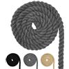 FORBELL Cordoncino di cotone, corda di cotone macramè, diverse misure, per lavori fai da te, regali (grigio, 20 mm (10 m)