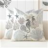 Miuyunya Set di 2 federe decorative per cuscino 45 x 45 cm Fodera per cuscino estiva beige