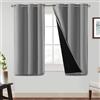 BellaHills Tende Oscuranti per Interni 2 Pezzi L117 x A137 cm, Termiche per Soggiorno e Camera da Letto, ad Anelli, Moderne, Grigio Tortora