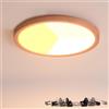 Alpinaluz Downlight LED effetto legno Ø225 mm 18 W - Plafoniera superficie o incasso Ø65-200 mm - CCT Selettore di colore 3000K/4000K/6000K - Ultra sottile 17 mm - IP44 per bagno, cucina, corridoio
