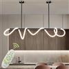 Jsz Lampada a sospensione da tavolo da pranzo, a LED, dimmerabile, per sala da pranzo, 3000 K-6500 K, lineare fai da te con telecomando, lampada da pranzo da 21 W, regolabile in altezza (nero, 120 cm)