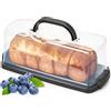 Ohuhu Porta Torte Rettangolare con Coperchio, Porta Torte Rotondo Portatile per Pane Rettangolare da 33 x 13 x 9,5 cm, Portatorta Ottimo Regalo per Le Donne