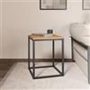 DEGHI Tavolino 40x40 cm con piano effetto rovere e struttura in metallo nero - Caio