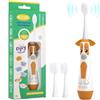 NELL&WELL Spazzolino elettrico per bambini, 3 modalità, timer 2 min, IPX7, alimentato a batteria, con 3 testine morbide, per bambini dai 3 anni in su