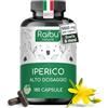RAIBU Iperico - 5.500 mg di Erba di San Giovanni per Capsula (Estratto 10:1, 550 mg) - Scorta di 6 MESI - Buon Umore e Sonno - 180 Capsule Vegane - Alto Dosaggio, Senza Additivi - Raibu