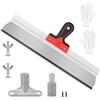 CPROSP Spatola Dentata Larga in Acciaio INOX 560mm, Professionale Spatola per Applicazione di Adesivi, Guanti e Adattatore