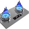 KKJPL 75CM Fornello a gas in acciaio inossidabile Doppio bruciatore Fornello a gas for esterni Fornello a propano 8,5 kW Fornello in acciaio inossidabile quadrato spesso(NG)