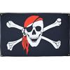 AZ FLAG Bandiera Pirata con bandana rosso 150x90 cm 4 Occhielli | Uso interno bandiera decorativa dei pirati doppie cuciture e bordi rinforzati con occhielli metallici poliestere leggero