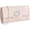 Miss Lulu Pochette Donna Elegante in Pelle Glitter, Borsette Clutch Donna Decorazioni con Strass, Borsa Tracolla Spalla Mano con Catena Removibile per Appuntamenti, Feste e Matrimoni